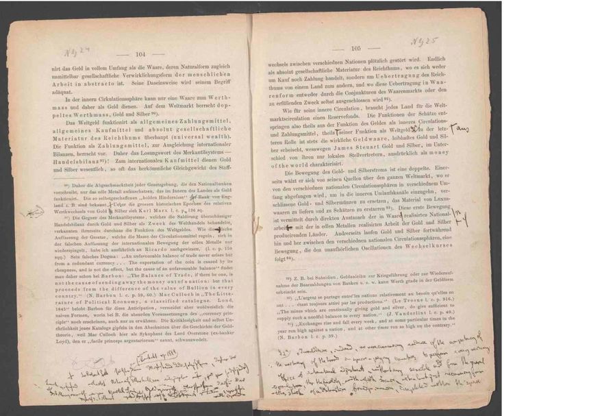 Exemplaire du Livre 1 du Capital annoté par Karl Marx