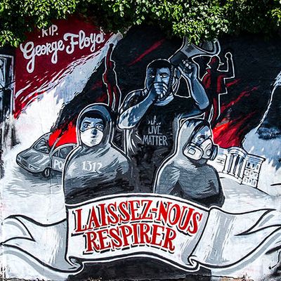 Fresque du collectif Black Lines en hommage à George Floyd, à Nantes