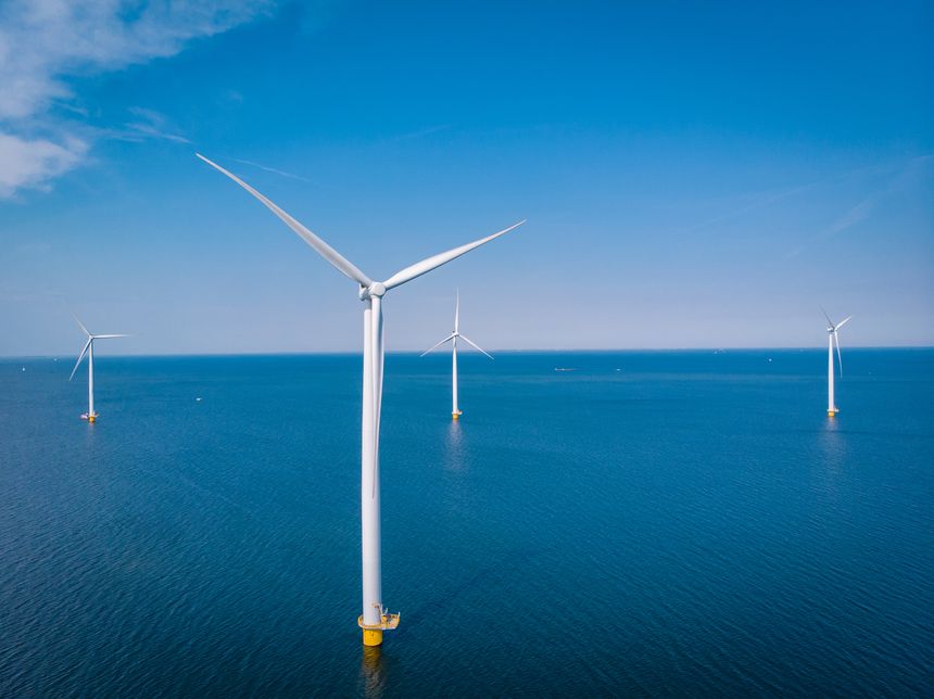 Wind Turbines In Sea