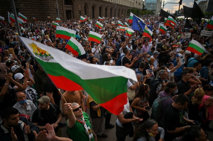 Rassemblement à Sofia contre le gouvernement bulgare, le 14 juillet dernier