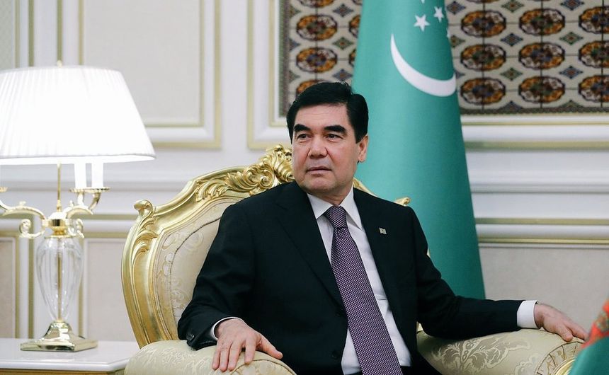 Le Président Gurbanguly Berdimuhamedow en visite au Kremlin le 2 octobre 2017.