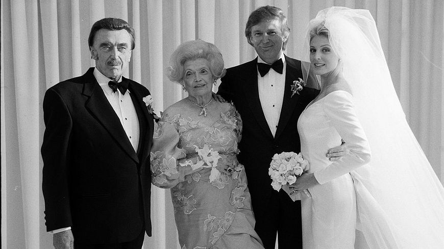 Les parents Trump Fred (à g.) et Mary lors du mariage en 1993 de leur fils Donald avec sa 2ème épouse Marla Maples