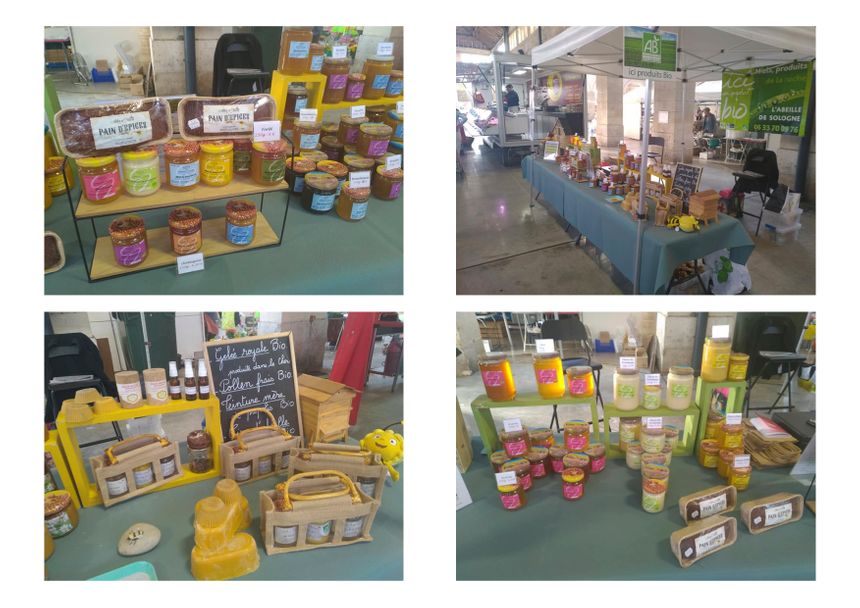 Vous retrouvez l'Abeille de Sologne sur différents marchés et salons en Berry et en Sologne