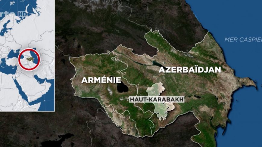 Carte du Sud-Caucase et Haut-Karabakh (capture d'écran)