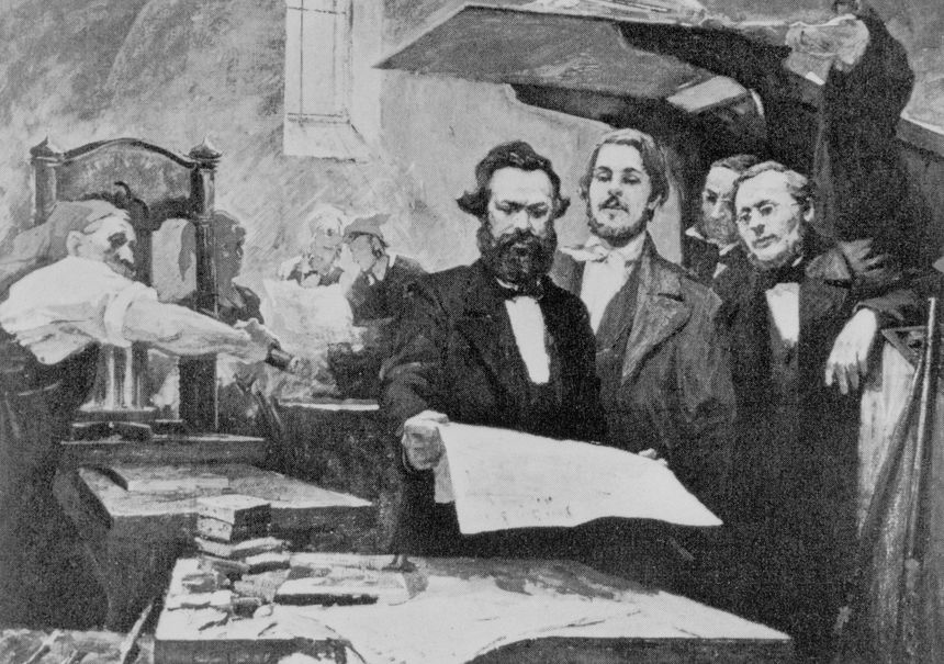 Marx et Engels dans les presses de la Neue Rheinische Zeitung