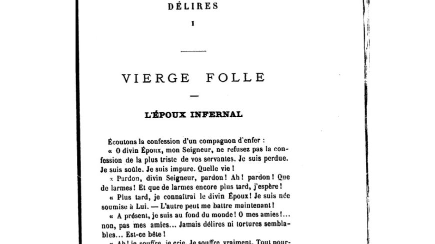 Extrait d'"Une saison en enfer", 1873.