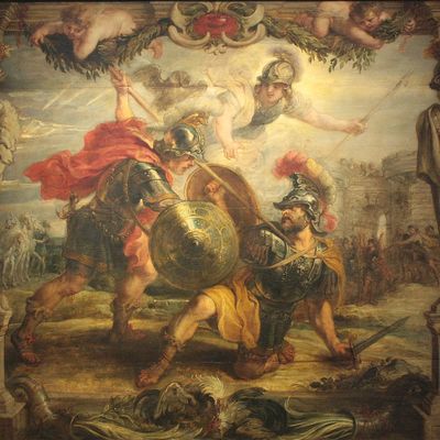 Huile sur toile de Pierre Paul Rubens représentant le duel d'Achille contre Hector (1630-1632). Musée des Beaux-Arts de Pau.