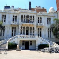 Les oeuvres et les murs du musée Sursock, dans le quartier d'Achrafieh, ont été abîmés par l'explosion qui a frappé Beyrouth le 4 août 2020.