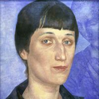 "Portrait d'Anna Akhmatova" (1922) par Kuzma Petrov-Vodkin (1878-1939), à Saint-Petersbourg