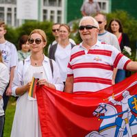 Manifestants lituaniens solidaires du peuple biélorusse à Vilnius