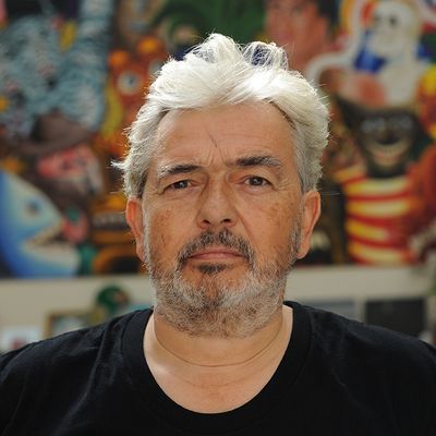 Hervé di Rosa dans son atelier à Paris en 2016