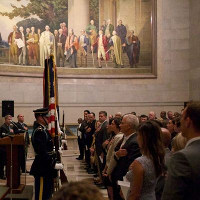 Cérémonie de naturalisation lors de la journée de la Constitution (Constitution Day) aux Etats-Unis, 17 septembre 2014.
