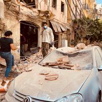 Une rue de Beyrouth, le 5 août.
