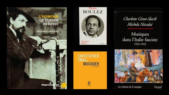 Palmarès du Prix France Musique des Muses 2020 : "L'Humour de Claude Debussy" de B. Lassauzet, "Pierre Boulez" de C.Merlin, "Musiques dans l'Italie fasciste" de C. Ginot-Slacik & M. Niccolai, "Musiquer" de C. Small - Maisons d'édition : Hermann, Fayard, Philharmonie de Paris