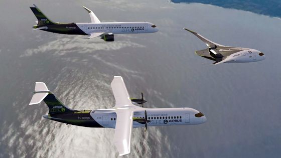 Les trois projets d'avion à hydrogène d'Airbus : un "Graal qui est un mythe" pour les partisans d'une décroissance radicale du secteur aérien ©AFP - AIRBUS