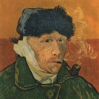 Vincent Van Gogh, autoportrait à l'oreille bandée (février 1889). Collection privée.