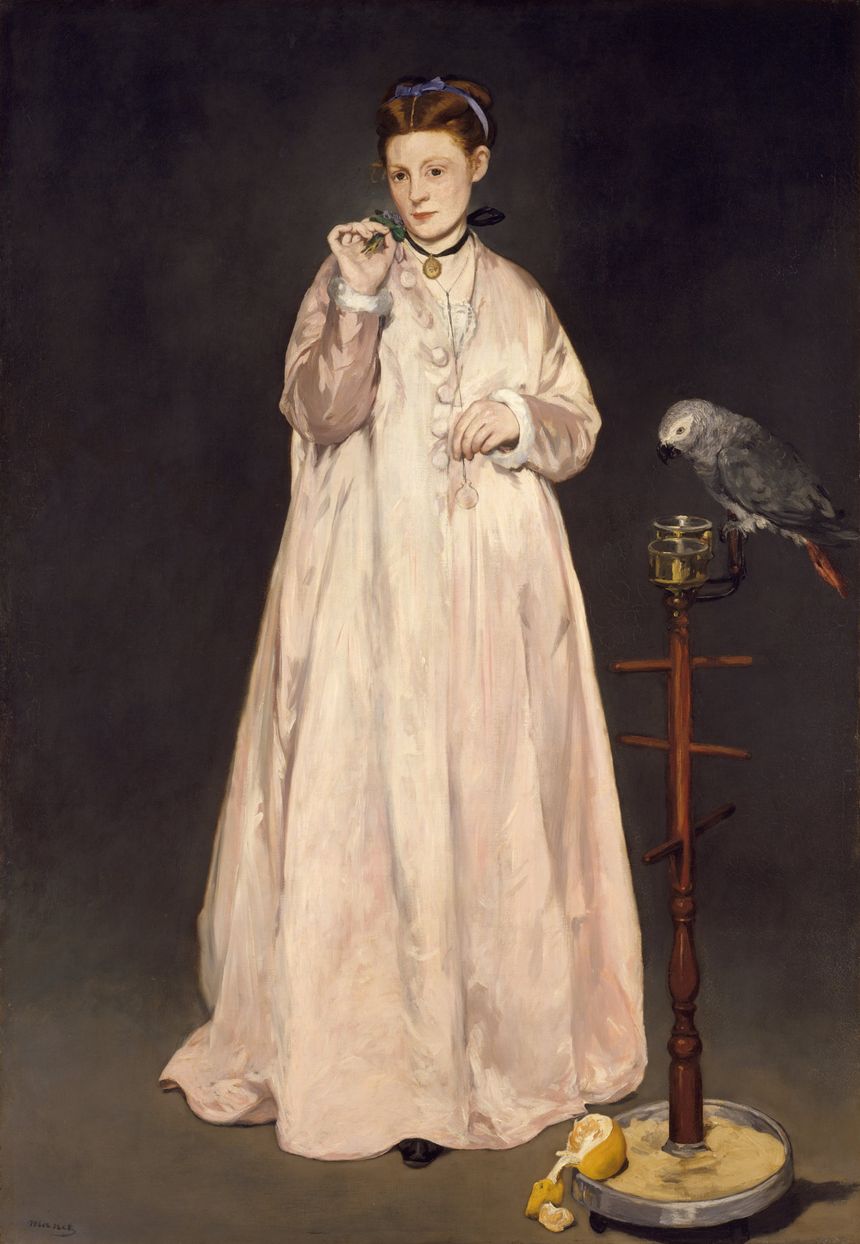 Édouard Manet, La femme au perroquet, 1866. Huile sur toile, 185,1 x 128,6 cm.