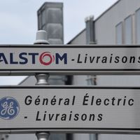 Panneaux indicateurs sur le site General Electric de Belfort, juin 2019