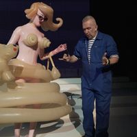 Jean-Paul Gaultier au théâtre du Châtelet, à Paris, en janvier 2020, quelques heures avant son défilé d'adieu.