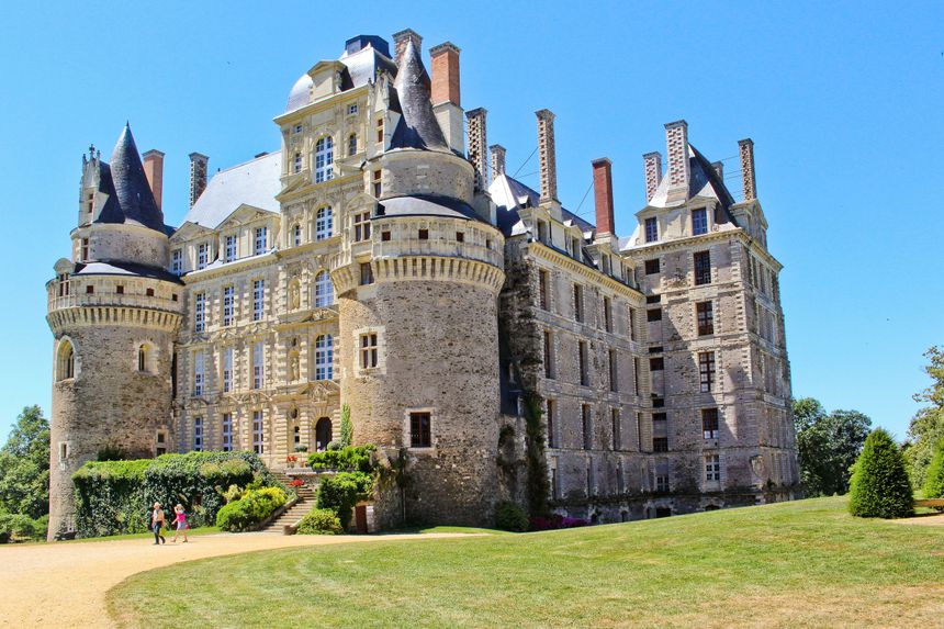 Chateau de Brissac, 18 juillet 2016, le plus haut de France (datant du XVIème siècle), Brissac-Quincé, Maine et Loire, France. Le roi Louis XIII y accueilli Marie de Medicis le 15 Aout 1620.