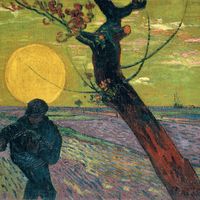 Van Gogh, Le Semeur (1888), huile sur toile, 32.5 cm x 40.3 cm. Collection de la fondation E. G. Bührle, Zurich.