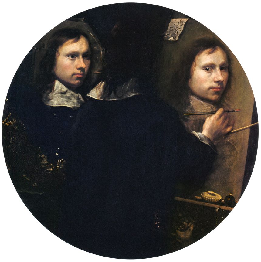 Johannes Gumpp, Autoportrait, 1646. Huile sur toile, 89 cm de diamètre.