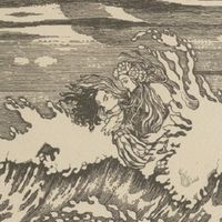 "La Petite sirène" de Hans Christian Andersen, détail illustration de Bilibine en 1937.