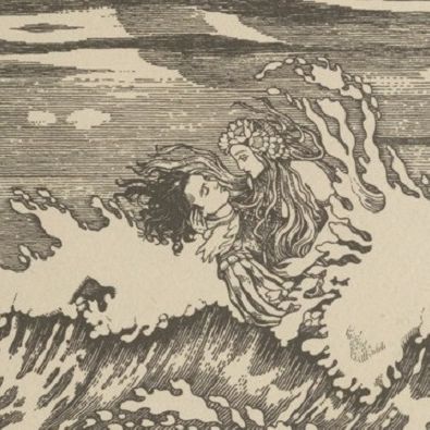 "La Petite sirène" de Hans Christian Andersen, détail illustration de Bilibine en 1937.