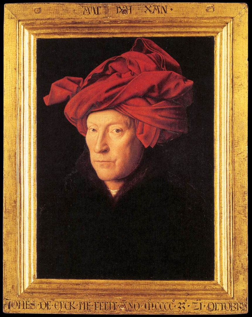 Jan Van Eyck, L'homme au turban rouge, 1433. Huile sur bois, 25,5 x 19 cm.