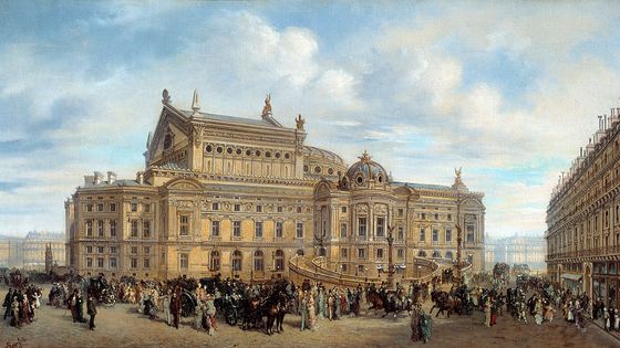 Vue de l'Opéra Garnier depuis la rue Auber par Leonard Saurfelt (1840-?), 1880. Musée Carnavalet, Paris - Leemage/Corbis/Getty Images