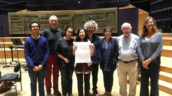 Seongmi Kim, l'ensemble Aleph, Isabelle Soccoja et Anne Montaron en studio à Radio France - Michel Pozmanter