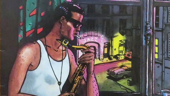 La note bleue de Barney Wilen par Loustal