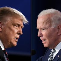 Donald Trump et Joe Biden lors du débat TV du 29/09.