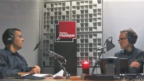 France Musique, studio 361... Avec les producteurs Lionel Esparza & Philippe Venturini (g. à d.)