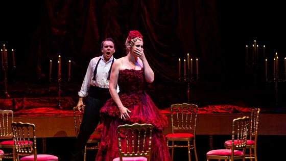 La Traviata, le 17 septembre 2020 à l'Opéra National de Bordeaux, mise en scène de Pierre Rambert. Avec Rachel Willis-Sørensen et Benjamin Bernheim. - Eric Bouloumié