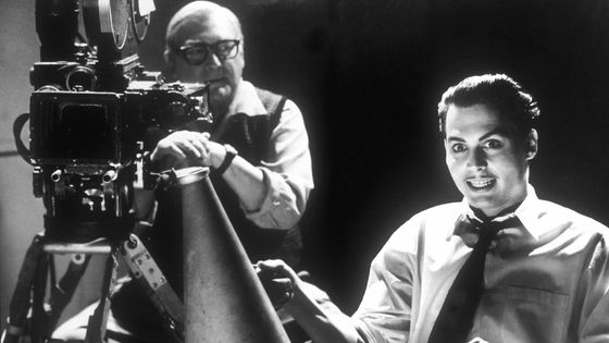 Johnny Depp sur le tournage du film "Ed Wood", film de Tim Burton. ©Getty