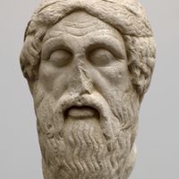 Tête d'Homère, type d'Épiménide. Copie moderne d'après un original à la Glyptothèque