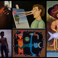 Photos Salvador de Bahia, 1984 - Rio de Janeiro, 1979 © Miguel Rio Branco / Peinture : Victor Brauner, Sur le motif, 1937 - Cérémonie, mai 1947 - Le Surréaliste, janvier 1947