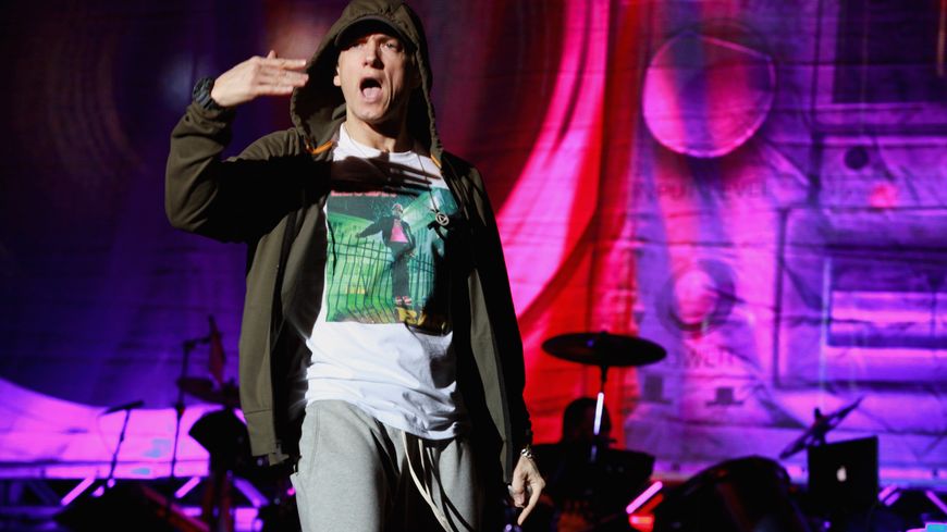 Eminem en concert au festival Lollapalooza le 1er Aout 2014 à Chicago (Barry Brecheisen/WireImage)
