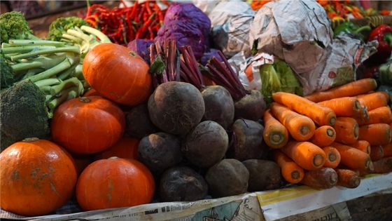 Etal de légumes (potirons, betteraves, carottes) ©Getty - Fajrul Islam