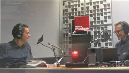 France Musique, studio 361... Avec les producteurs Lionel Esparza & Philippe Venturini (g. à d.) ©Radio France - Annick Haumier / RF