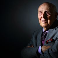 Daniel Cordier Compagnon de la Libération, secrétaire de Jean Moulin, le 17 juin 2014, à Paris, France.