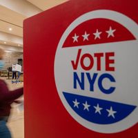 Bureau de vote dans le Bronx ce 3 novembre dans le Bronx (New York City) le 3 novembre 2020