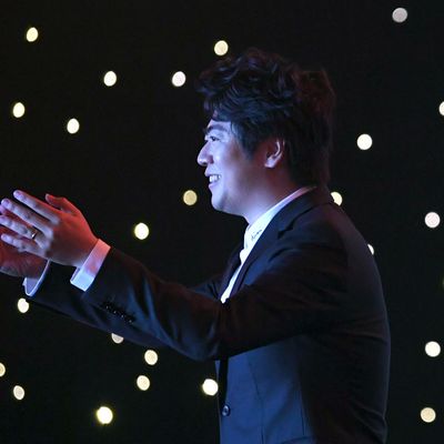 Le pianiste Lang Lang photographié le 4 septembre 2020 à Pékin, à la soirée célébrant la sortie de son dernier enregistrement des Variations Goldberg de Jean-Sébastien Bach