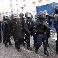 Des CRS lors de la manifestation contre la loi Sécurité globale et les violences policières à Paris, le 28 novembre 2020