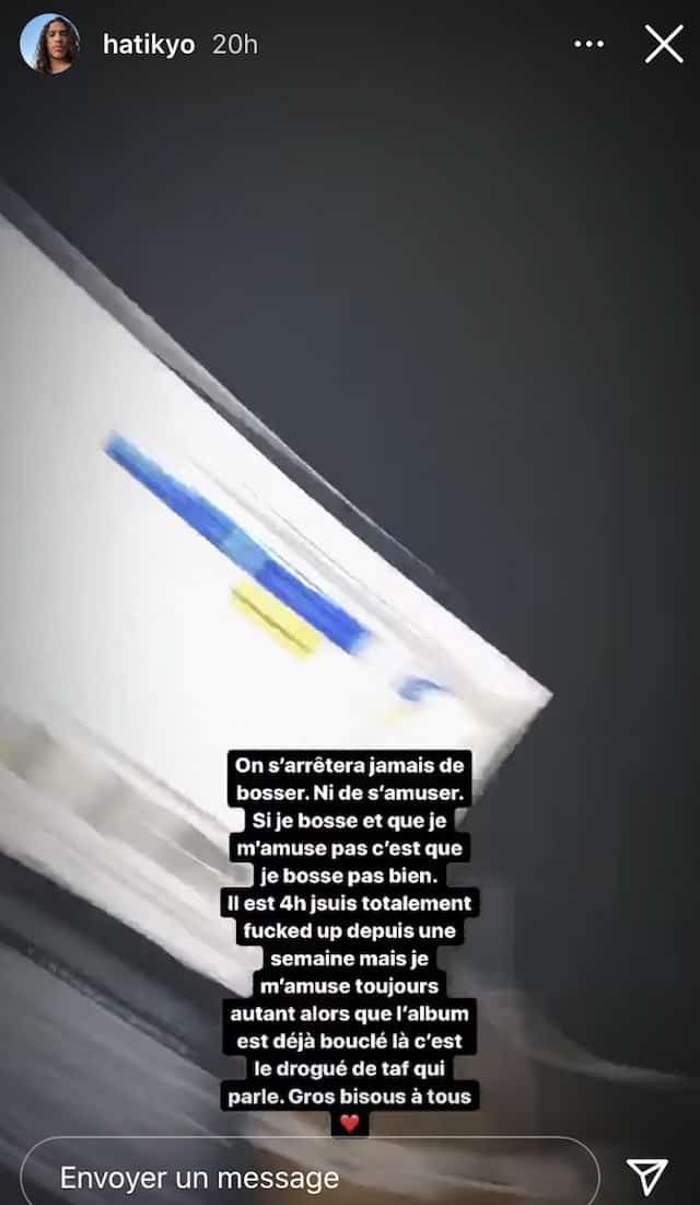 Capture de la storie Instagram d'Hatik (@hatikyo)