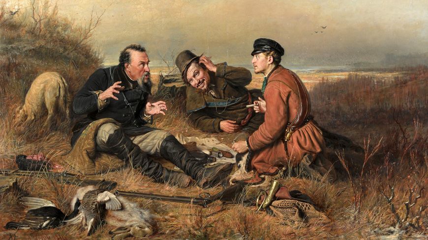 "Les chasseurs à la halte" de Vassili Perov, 1871.