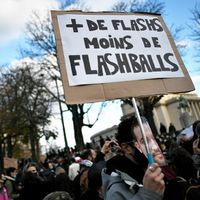 Rassemblement contre la loi sur la sécurité globale place du Trocadéro, à Paris, le 21 novembre 2020