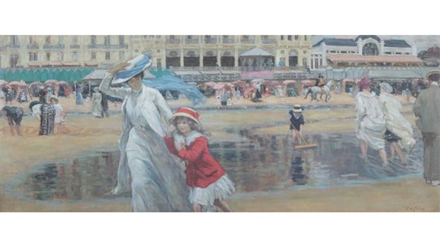 René-Xavier Prinet, La plage de Cabourg, vers 1910 Collection particulière