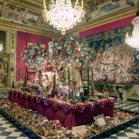 Noël à Vaux-le-Vicomte, la chambre d'Hercule et ses décorations de Noël.